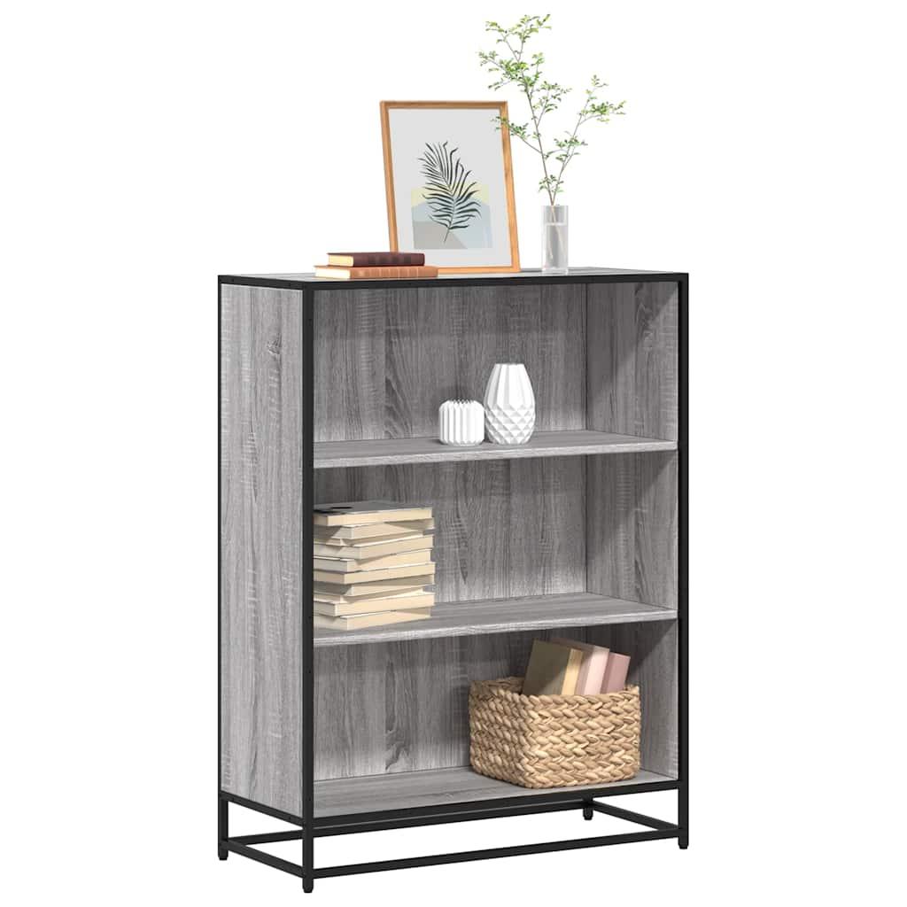 Bogreol 80 5x35x107 5 Cm Konstrueret Træ Grå Sonoma Eg