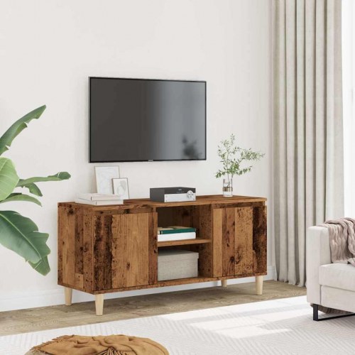 Tv-bord i konstrueret træ - 102×35×50 cm, antikt trælook