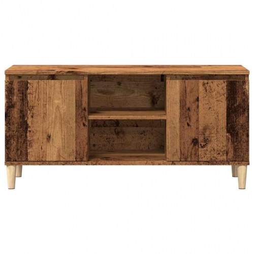 Tv-bord i konstrueret træ - 102×35×50 cm, antikt trælook
