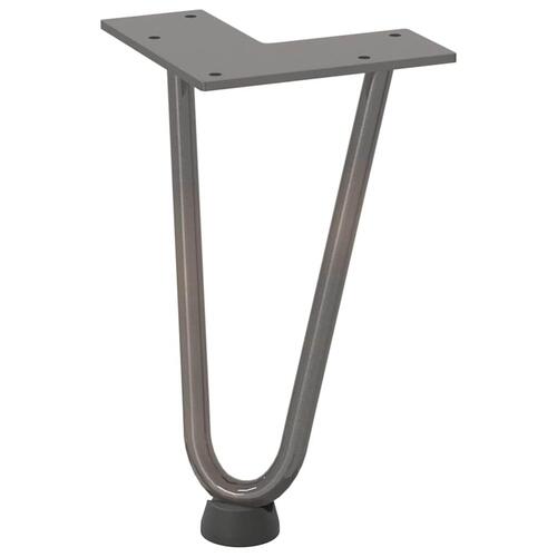Hårnåle bordben 4 stk. naturstål 20 cm massivt stål