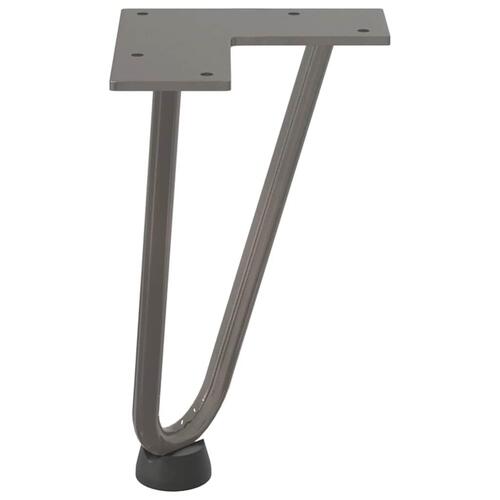 Hårnåle bordben 4 stk. naturstål 20 cm massivt stål