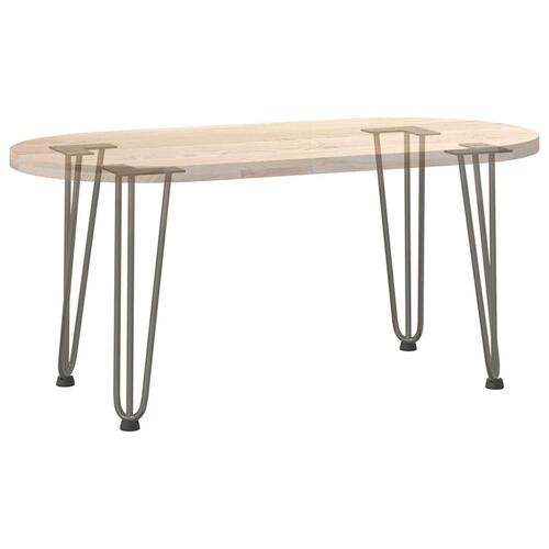 Hårnåle bordben 4 stk. naturstål 42 cm massivt stål