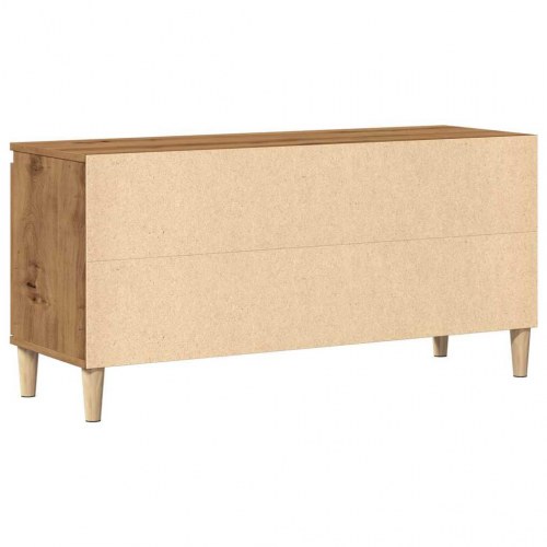 Tv-bord i kunsteg - 102×35×50 cm med låger og hylder