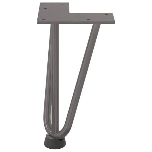 Hårnåle bordben 4 stk. naturstål 20 cm massivt stål