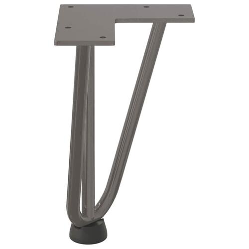 Hårnåle bordben 4 stk. naturstål 20 cm massivt stål
