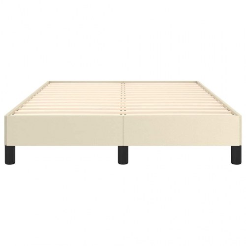 Sengeramme i kunstlæder 120x190 cm - cremefarvet enkeltseng