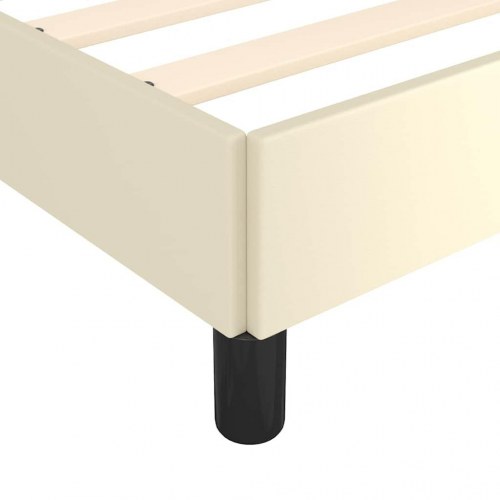 Sengeramme i kunstlæder 120x190 cm - cremefarvet enkeltseng