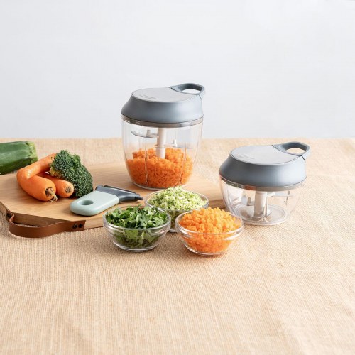 Ozon manuel grøntsagshakker, grå metal, 13,5 × 12 × 14,5 cm (12 stk.)