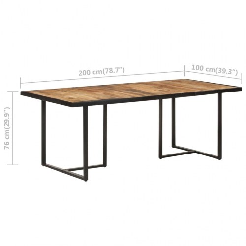 Spisebord 200 cm i ru mangotræ - industrielt design