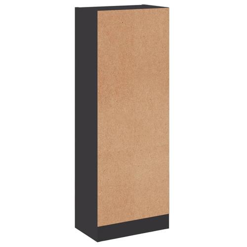 Bogreol med 3 hylder 40x24x109 cm konstrueret træ grå højglans