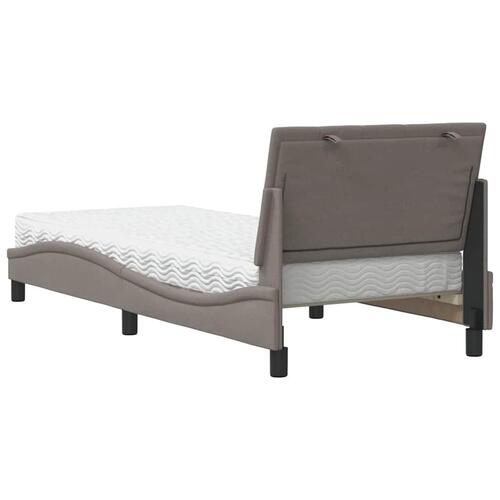 Seng med madras 90x190 cm stof gråbrun