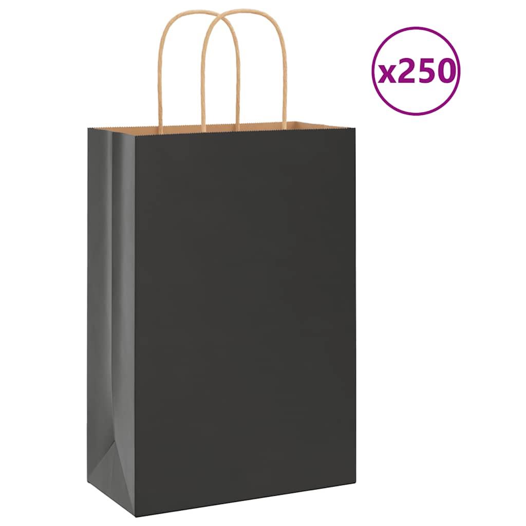 Papirposer 250 stk. med håndtag 21x11x31 cm sort billede