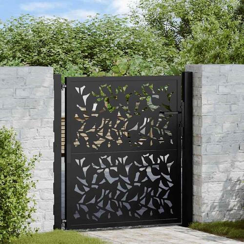 Havelåge 105x106 cm stål bladdesign sort