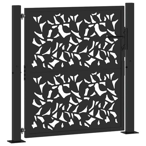 Havelåge 105x106 cm stål bladdesign sort