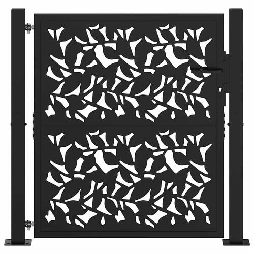 Havelåge 105x106 cm stål bladdesign sort