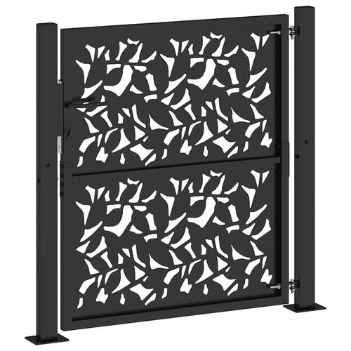 Havelåge 105x106 cm stål bladdesign sort