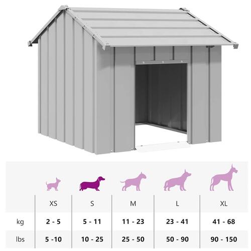 Hundehus med tag 85x107x81 cm galvaniseret stål