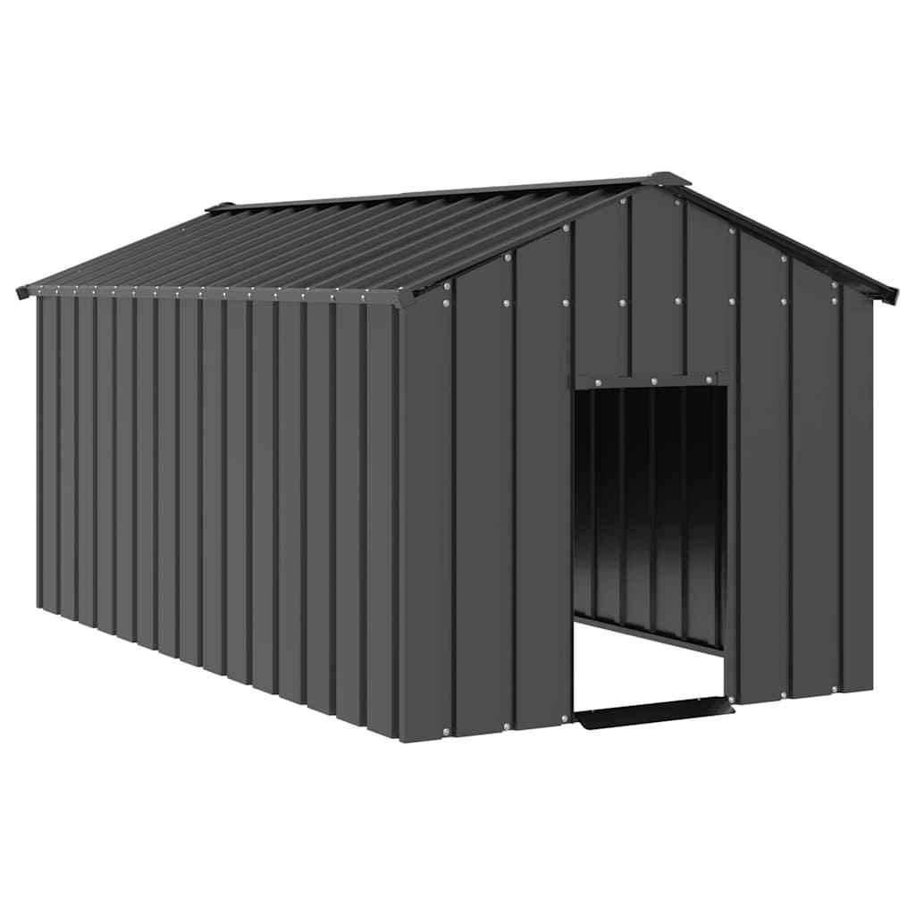 Hundehus med tag i galvaniseret stål - 114 × 202 × 101 cm, antracitgrå
