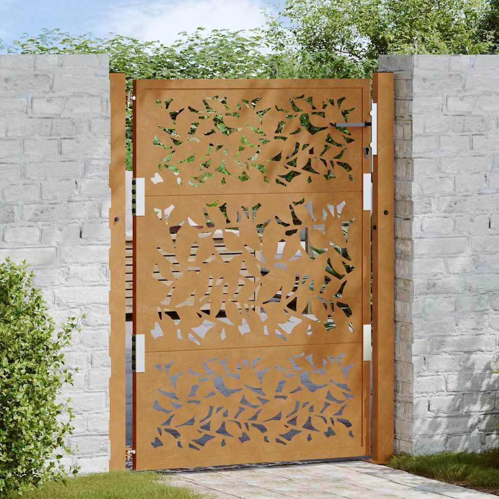 Havelåge 105x130 cm cortenstål bladdesign