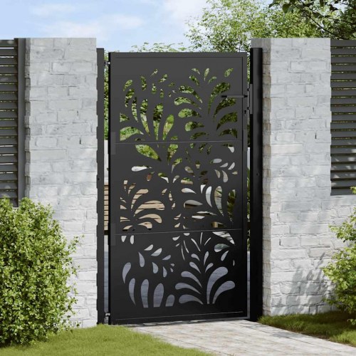 Havelåge i stål - sort, 100×150 cm, bølgedesign