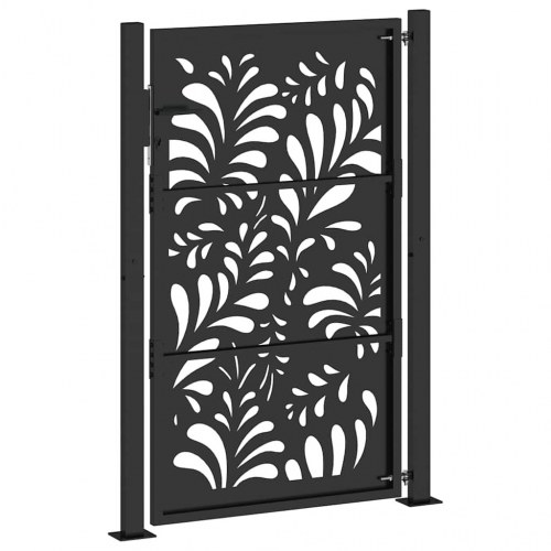 Havelåge i stål - sort, 100×150 cm, bølgedesign