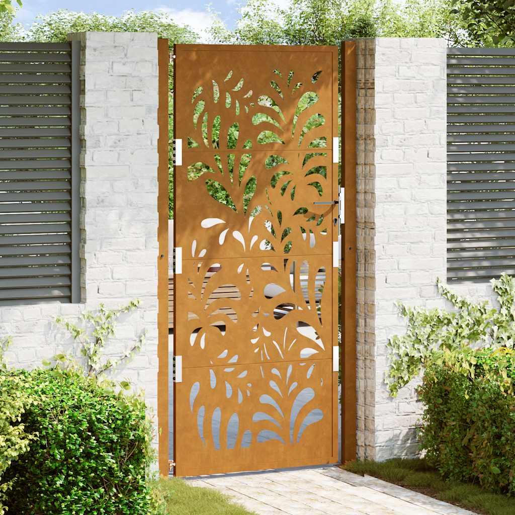 Havelåge 105x205 cm cortenstål bølgedesign