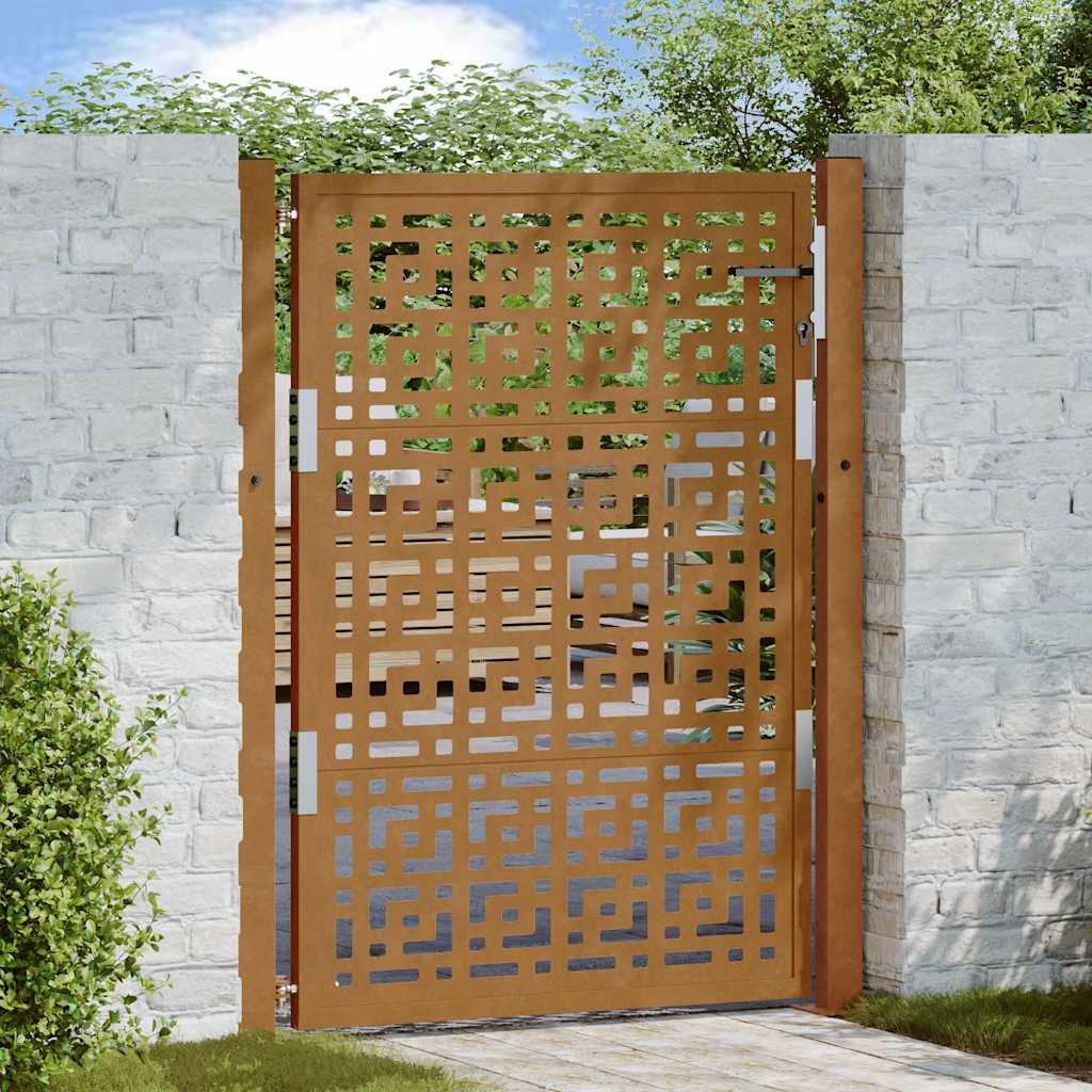 Havelåge 105x130 cm cortenstål krydsdesign