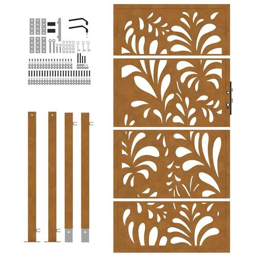 Havelåge 105x180 cm cortenstål bølgedesign