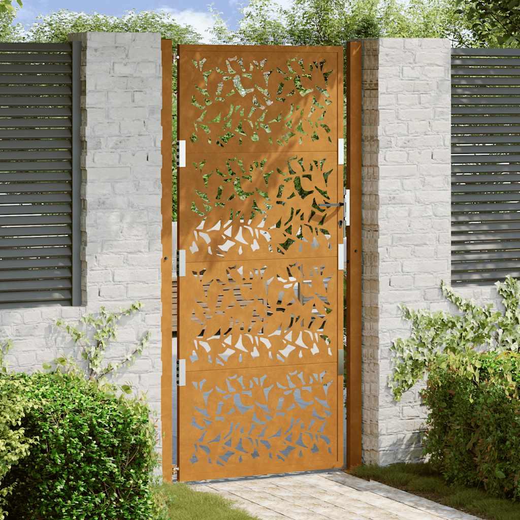 Havelåge 105x205 cm cortenstål bladdesign