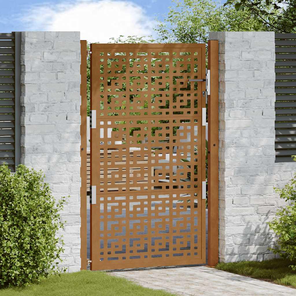 Havelåge 105x155 cm cortenstål krydsdesign