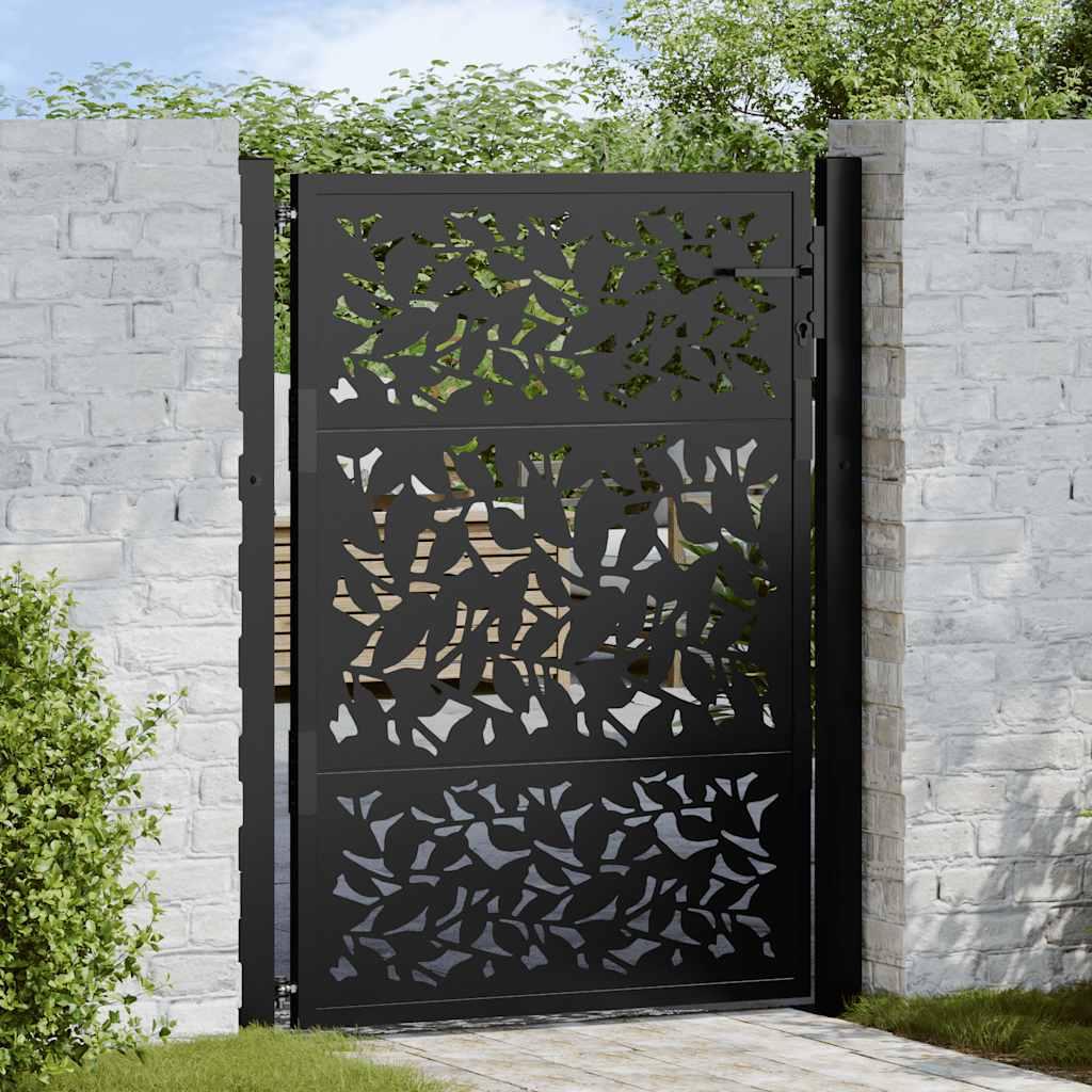 Havelåge 105x130 cm stål bladdesign sort