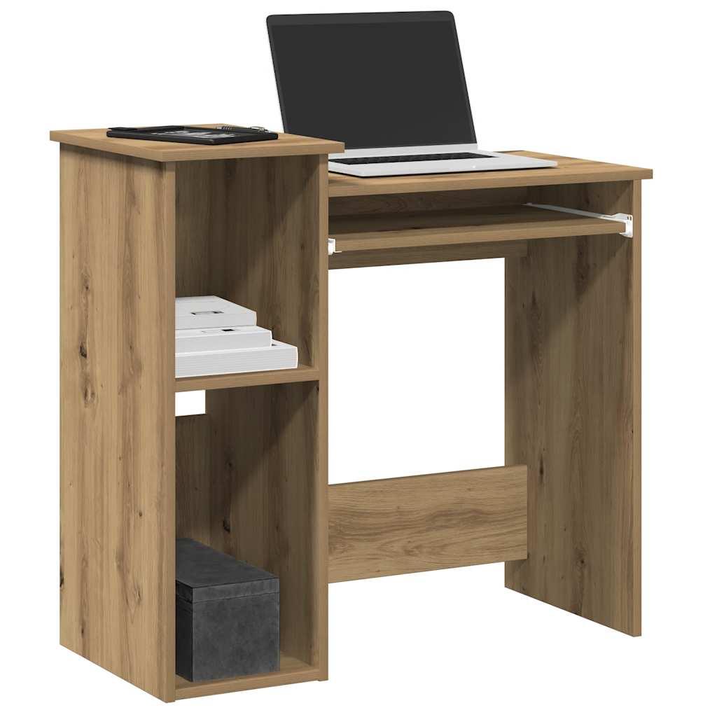 Skrivebord M. Hylder 84X40X78 Cm Konstrueret Træ Etræ - artisan eg