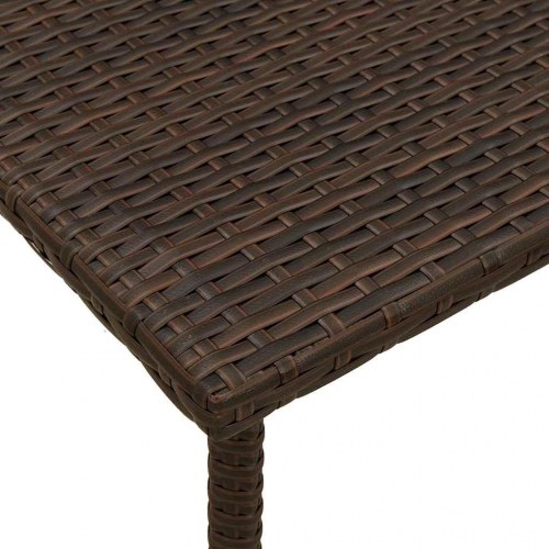 Havesofabord 40x40x37 cm firkantet polyrattan brun