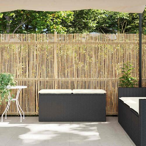 Havebænk med hynde 110x40x44 cm polyrattan sort