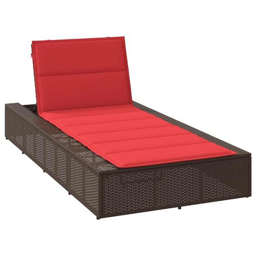 Solseng med flydende hynde polyrattan brun