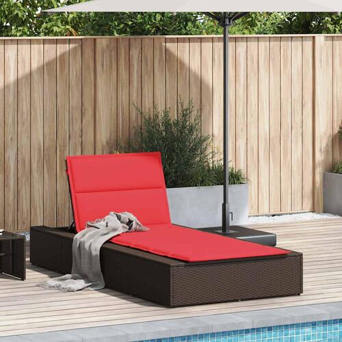 Solseng med flydende hynde polyrattan brun