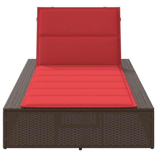 Solseng med flydende hynde polyrattan brun