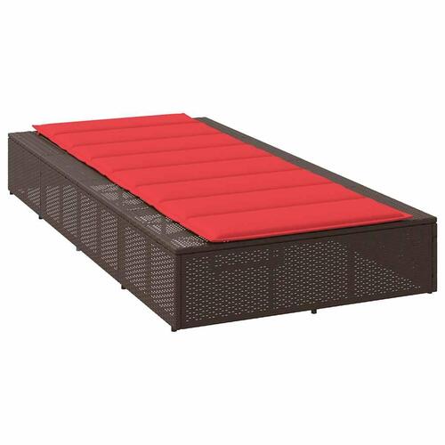 Solseng med flydende hynde polyrattan brun