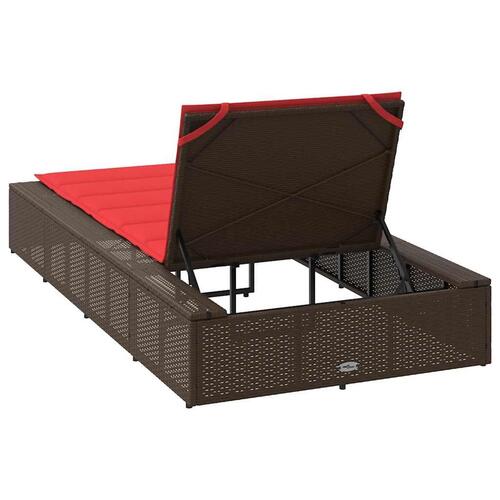 Solseng med flydende hynde polyrattan brun
