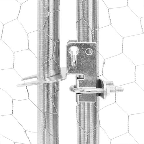 Udendørs hundegård med dør 2x4x1 m galvaniseret stål