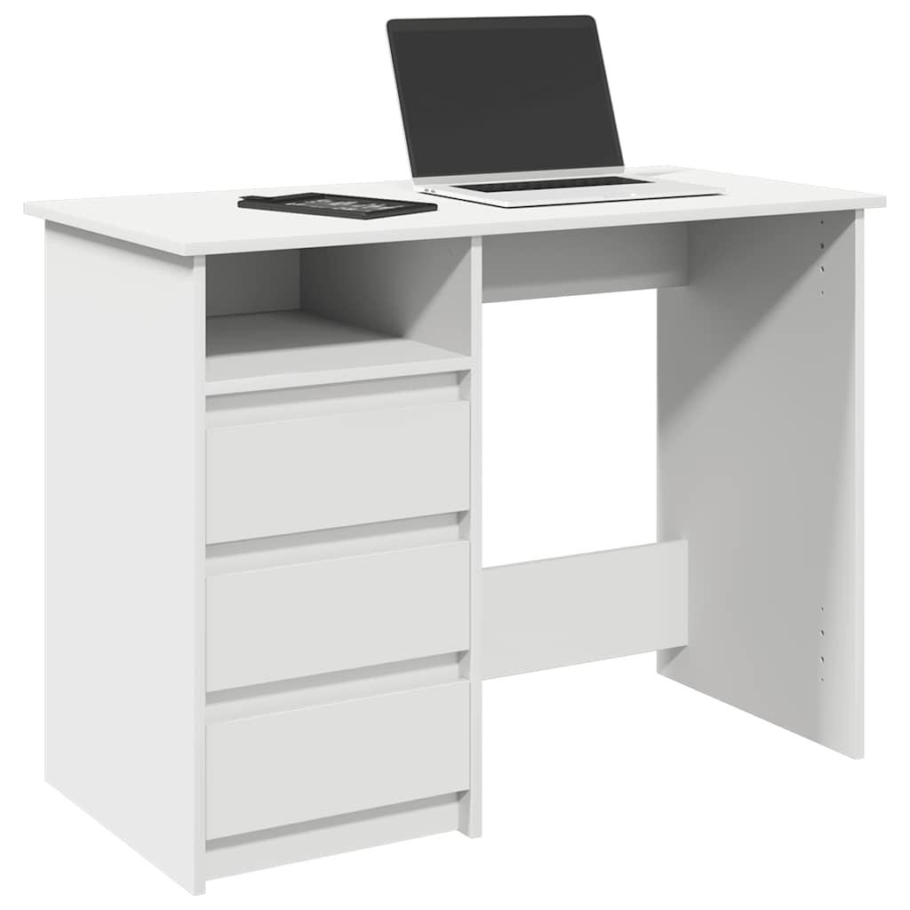 Skrivebord 102x50x75 cm konstrueret træ hvid
