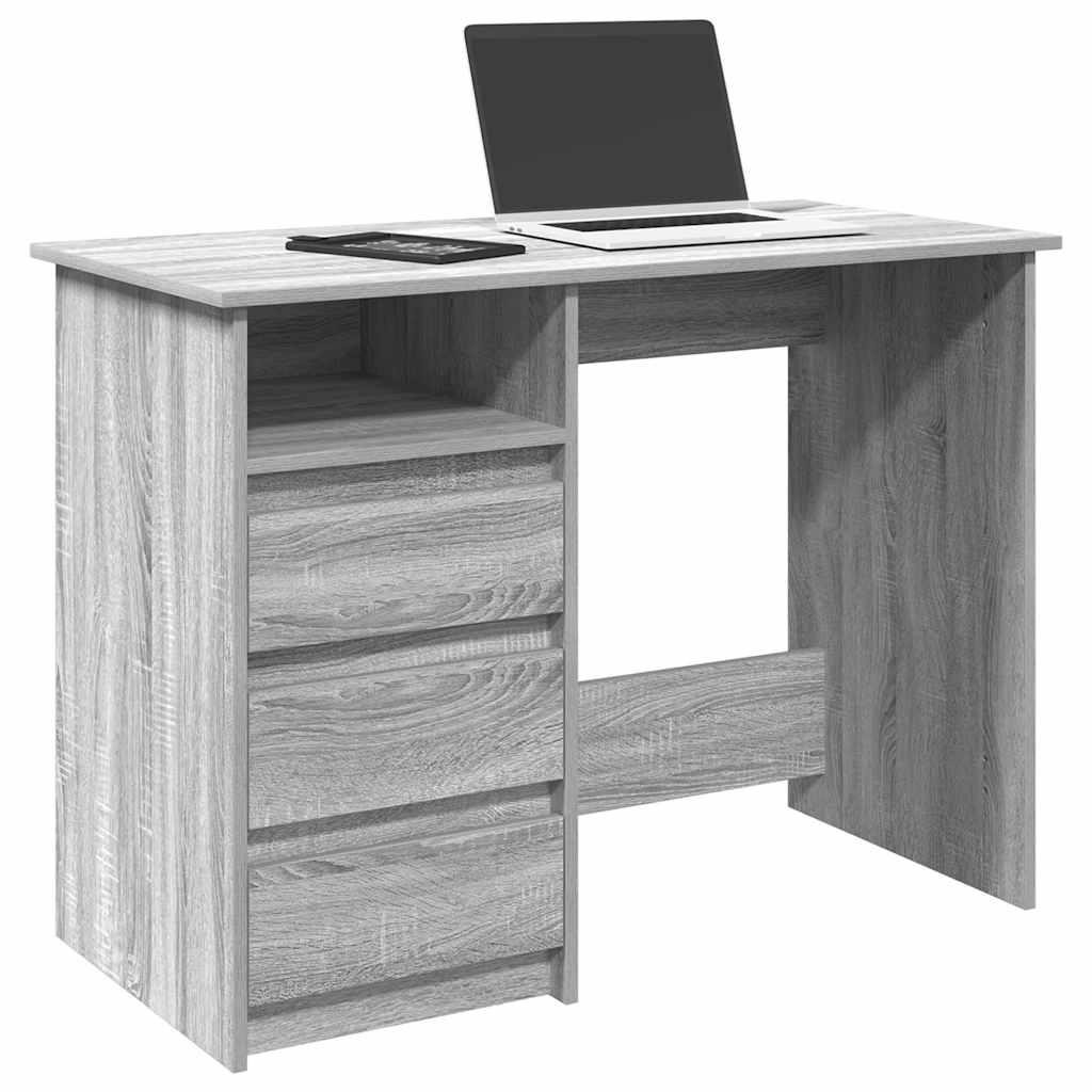 Skrivebord 102x50x75 Konstrueret Træ Grå Sonoma