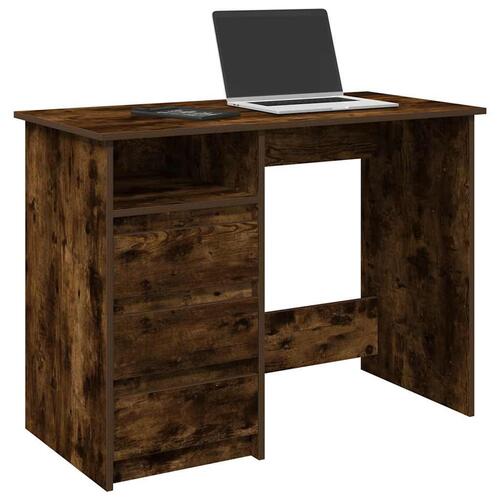 Skrivebord 102x50x75 cm konstrueret træ røget egetræsfarve