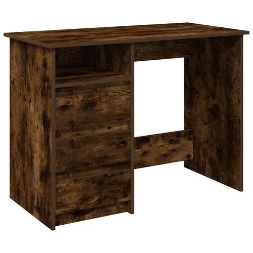 Skrivebord 102x50x75 cm konstrueret træ røget egetræsfarve