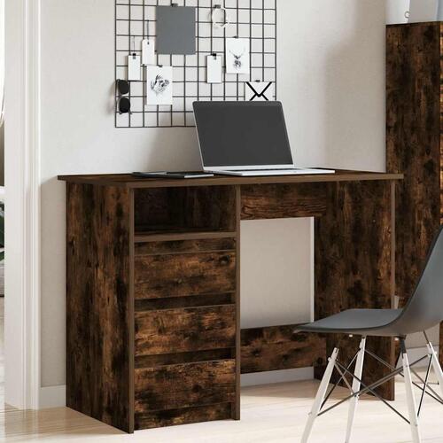 Skrivebord 102x50x75 cm konstrueret træ røget egetræsfarve