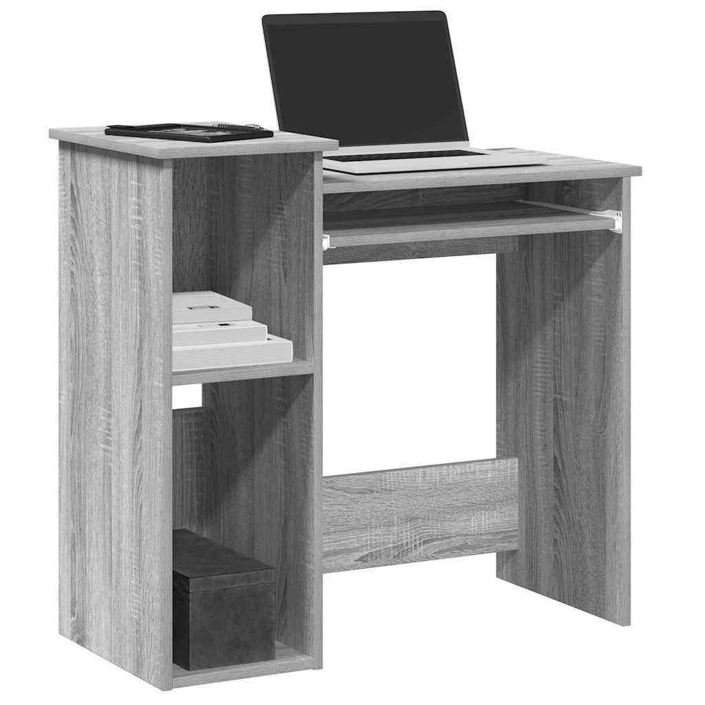 Skrivebord Med Hylder 84x40x78 Konstrueret Træ Grå Sonoma