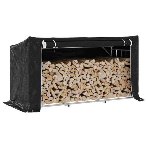 Brændestativ med regnslag 200,5x80,5x110,5 cm galvaniseret stål