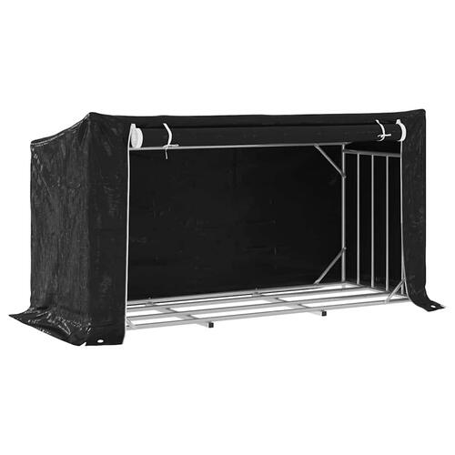 Brændestativ med regnslag 200,5x80,5x110,5 cm galvaniseret stål