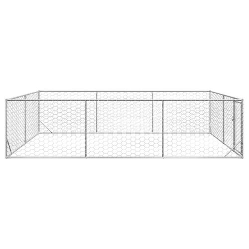 Udendørs hundegård med dør 3x4x1 m galvaniseret stål