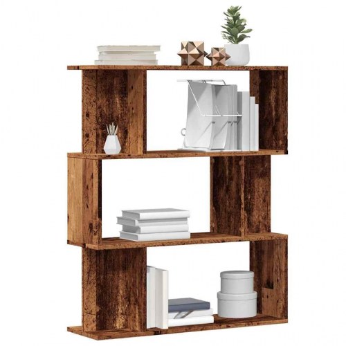 Bogskab/reol 80×24×96 cm i konstrueret træ - antikt træ